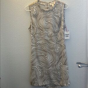Nordstrom Open Edit Beige and White Patterned Dress